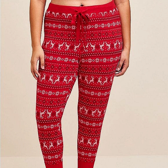 ❤️NWT VINTAGE TORRID LEGGING - CHRISTMAS FAIR ISLE FOXY HOLIDAY SLEEP PANT PLUS - Picture 8 of 10